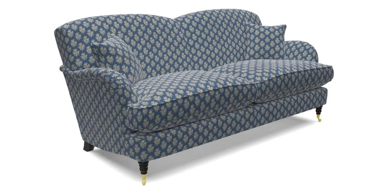 Kentwell 3 Seater 2 Hump Sofa in RHS Botanicals Henry Moon Lions Tail Teal