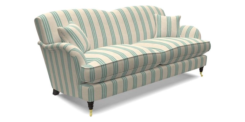 Kentwell 3 Seater 2 Hump Sofa in RHS Botanicals Henry Moon Lions Tail Teal