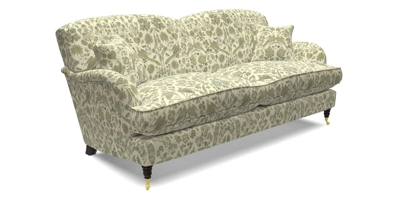 Kentwell 3 Seater 2 Hump Sofa in RHS Botanicals Henry Moon Lions Tail Teal