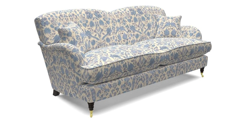 Kentwell 3 Seater 2 Hump Sofa in RHS Botanicals Henry Moon Lions Tail Teal