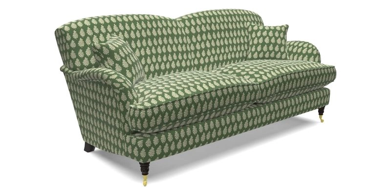 Kentwell 3 Seater 2 Hump Sofa in RHS Botanicals Henry Moon Lions Tail Teal