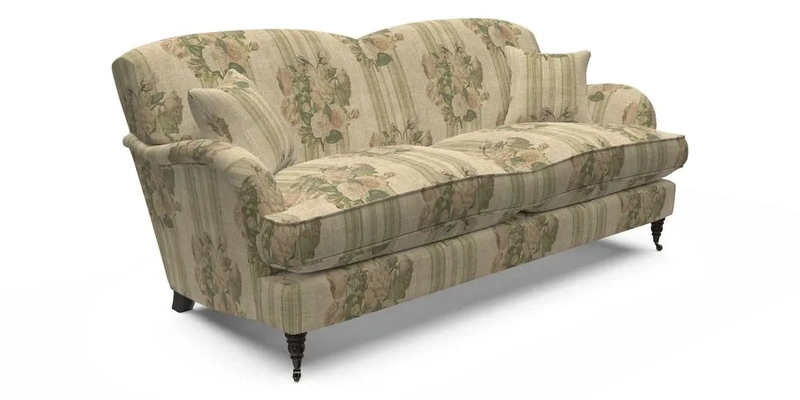 Kentwell 3 Seater 2 Hump Sofa in RHS Botanicals Henry Moon Lions Tail Teal