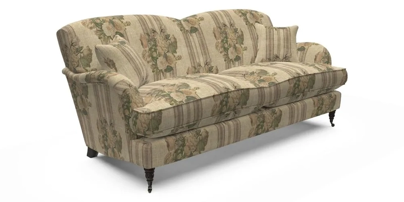 Kentwell 3 Seater 2 Hump Sofa in RHS Botanicals Henry Moon Lions Tail Teal