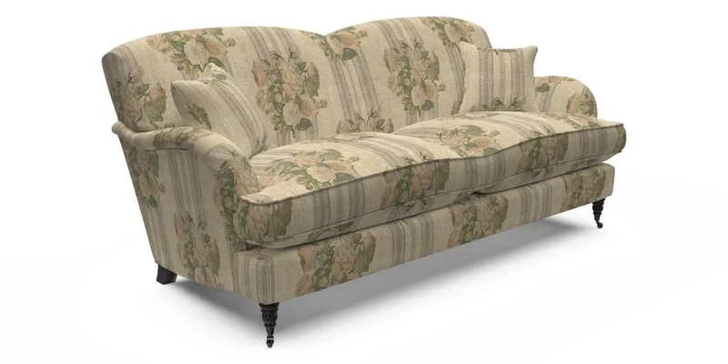 Kentwell 3 Seater 2 Hump Sofa in RHS Botanicals Henry Moon Lions Tail Teal