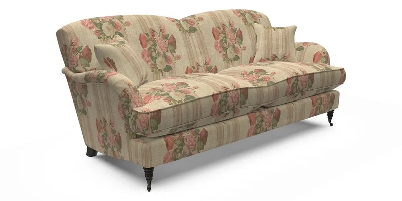 Kentwell 3 Seater 2 Hump Sofa in RHS Botanicals Henry Moon Lions Tail Teal