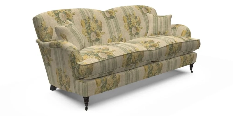 Kentwell 3 Seater 2 Hump Sofa in RHS Botanicals Henry Moon Lions Tail Teal