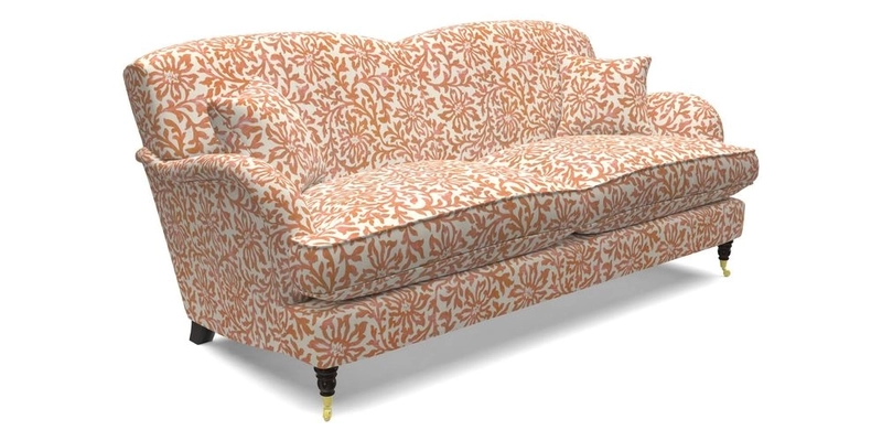 Kentwell 3 Seater 2 Hump Sofa in RHS Botanicals Henry Moon Lions Tail Teal