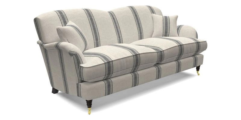 Kentwell 3 Seater 2 Hump Sofa in RHS Botanicals Henry Moon Lions Tail Teal