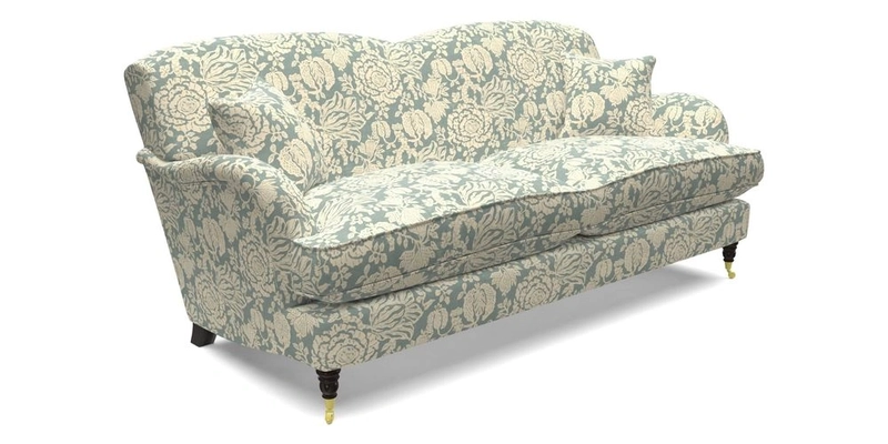 Kentwell 3 Seater 2 Hump Sofa in RHS Botanicals Henry Moon Lions Tail Teal