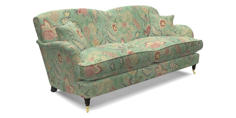 Kentwell 3 Seater 2 Hump Sofa in RHS Botanicals Henry Moon Lions Tail Teal