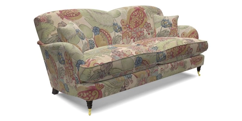 Kentwell 3 Seater 2 Hump Sofa in RHS Botanicals Henry Moon Lions Tail Teal