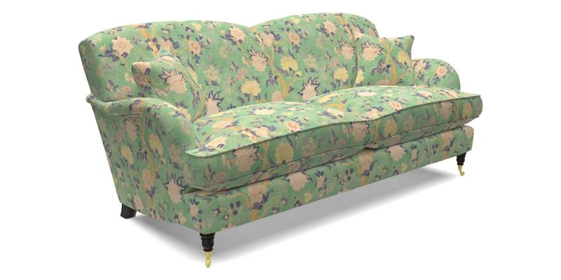 Kentwell 3 Seater 2 Hump Sofa in RHS Botanicals Henry Moon Lions Tail Teal