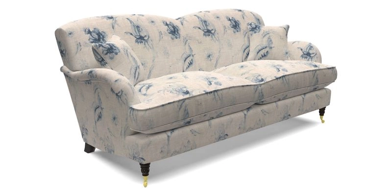 Kentwell 3 Seater 2 Hump Sofa in RHS Botanicals Henry Moon Lions Tail Teal