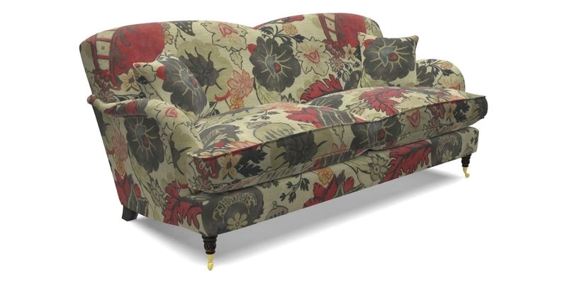 Kentwell 3 Seater 2 Hump Sofa in RHS Botanicals Henry Moon Lions Tail Teal