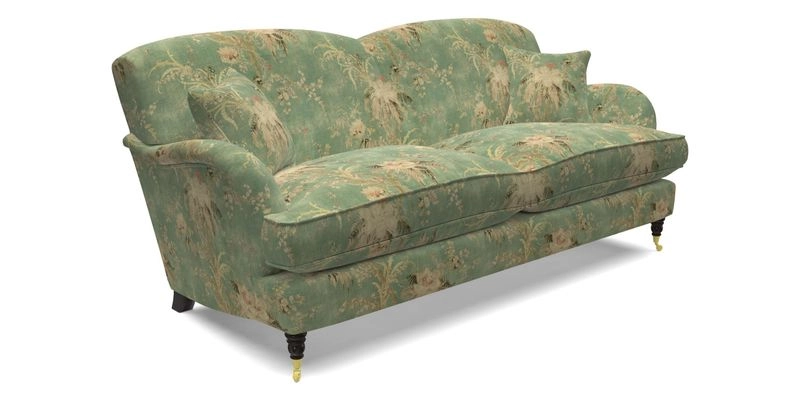 Kentwell 3 Seater 2 Hump Sofa in RHS Botanicals Henry Moon Lions Tail Teal