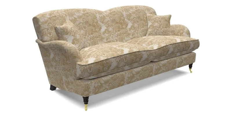 Kentwell 3 Seater 2 Hump Sofa in RHS Botanicals Henry Moon Lions Tail Teal