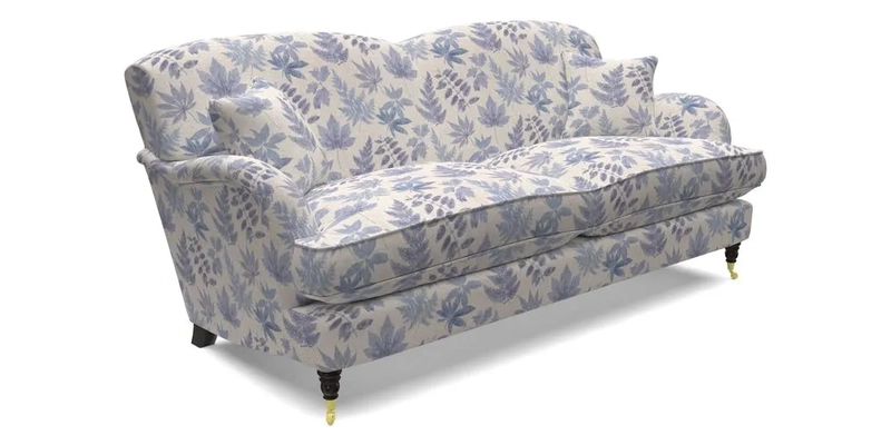 Kentwell 3 Seater 2 Hump Sofa in RHS Botanicals Henry Moon Lions Tail Teal