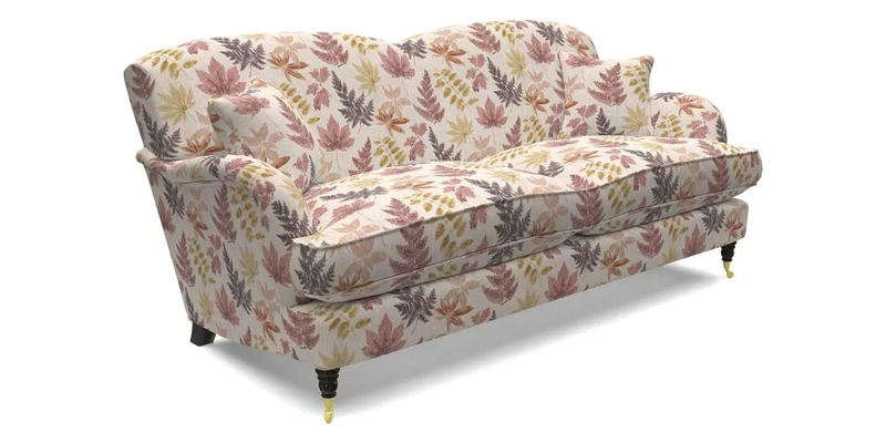 Kentwell 3 Seater 2 Hump Sofa in RHS Botanicals Henry Moon Lions Tail Teal