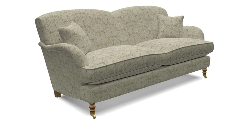 Kentwell 3 Seater 2 Hump Sofa in RHS Botanicals Henry Moon Lions Tail Teal
