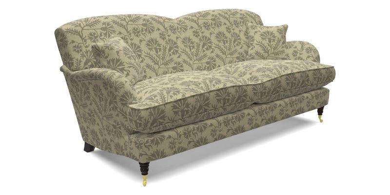 Kentwell 3 Seater 2 Hump Sofa in RHS Botanicals Henry Moon Lions Tail Teal