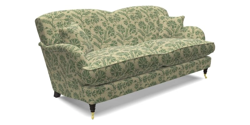 Kentwell 3 Seater 2 Hump Sofa in RHS Botanicals Henry Moon Lions Tail Teal