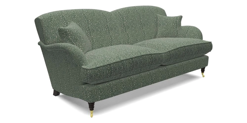 Kentwell 3 Seater 2 Hump Sofa in RHS Botanicals Henry Moon Lions Tail Teal