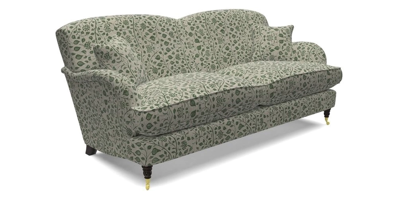 Kentwell 3 Seater 2 Hump Sofa in RHS Botanicals Henry Moon Lions Tail Teal