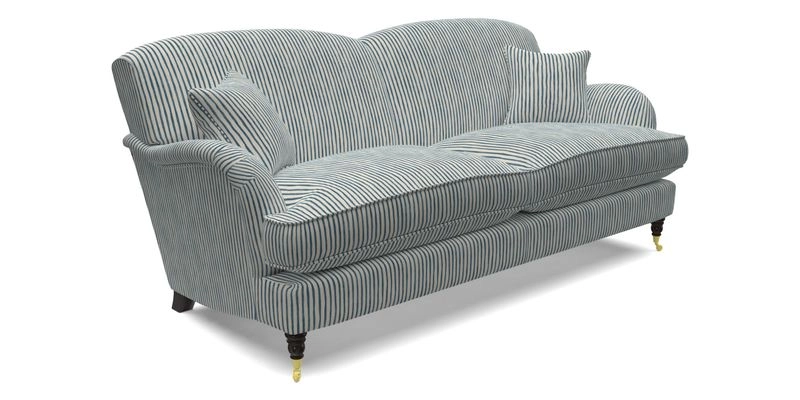 Kentwell 3 Seater 2 Hump Sofa in RHS Botanicals Henry Moon Lions Tail Teal