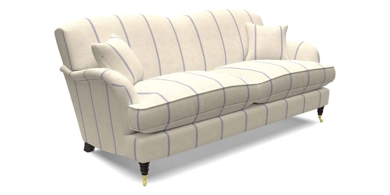 Kentwell 3 Seater 2 Hump Sofa in RHS Botanicals Henry Moon Lions Tail Teal