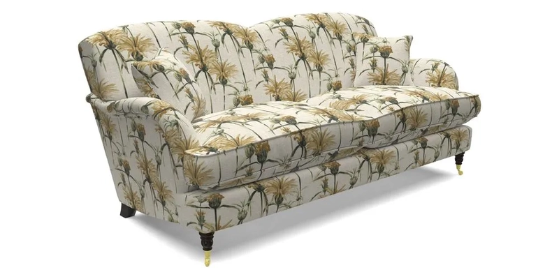 Kentwell 3 Seater 2 Hump Sofa in RHS Botanicals Henry Moon Lions Tail Teal