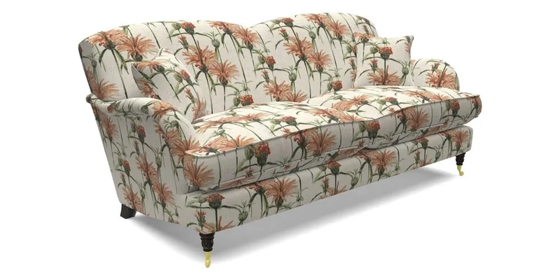 Kentwell 3 Seater 2 Hump Sofa in RHS Botanicals Henry Moon Lions Tail Teal