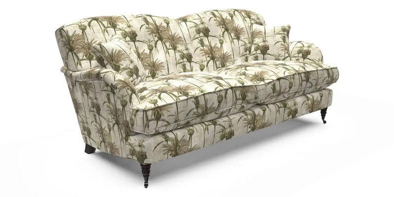 Kentwell 3 Seater 2 Hump Sofa in RHS Botanicals Henry Moon Lions Tail Teal