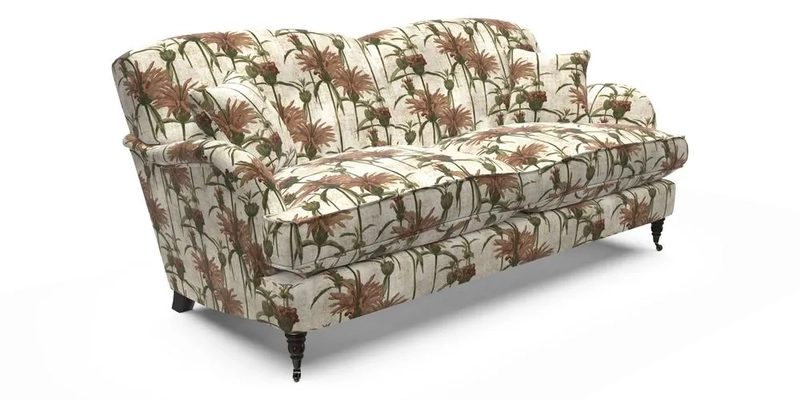Kentwell 3 Seater 2 Hump Sofa in RHS Botanicals Henry Moon Lions Tail Teal