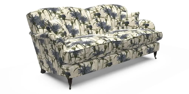Kentwell 3 Seater 2 Hump Sofa in RHS Botanicals Henry Moon Lions Tail Teal