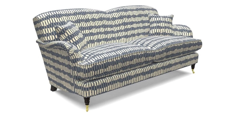 Kentwell 3 Seater 2 Hump Sofa in RHS Botanicals Henry Moon Lions Tail Teal