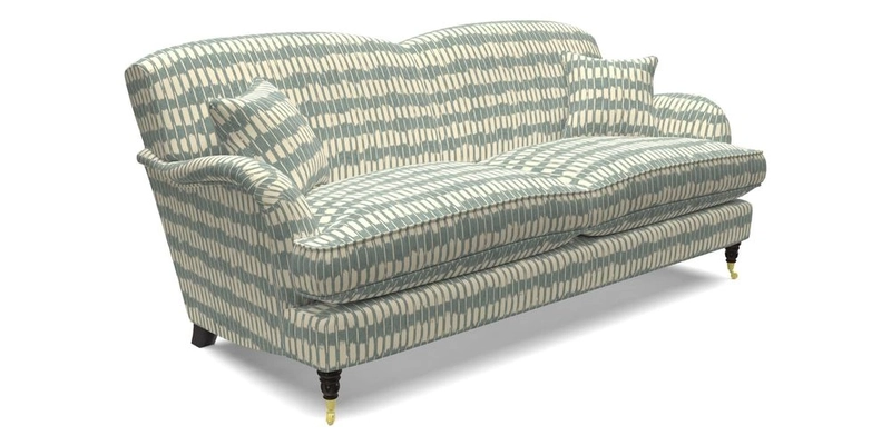 Kentwell 3 Seater 2 Hump Sofa in RHS Botanicals Henry Moon Lions Tail Teal