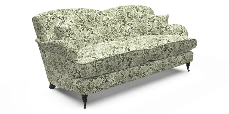 Kentwell 3 Seater 2 Hump Sofa in RHS Botanicals Henry Moon Lions Tail Teal