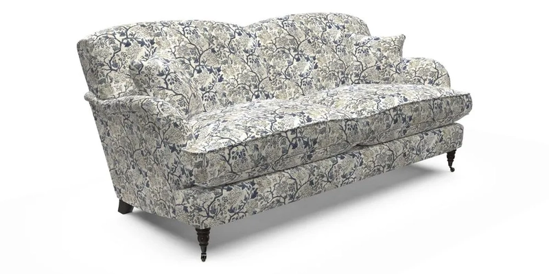 Kentwell 3 Seater 2 Hump Sofa in RHS Botanicals Henry Moon Lions Tail Teal