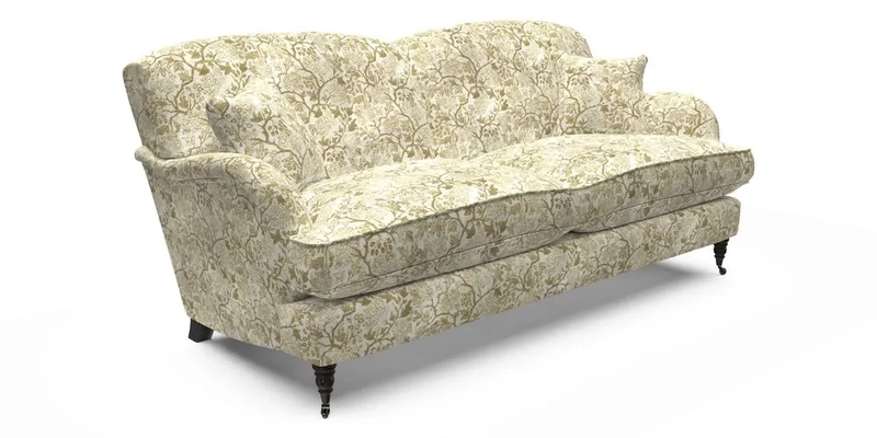 Kentwell 3 Seater 2 Hump Sofa in RHS Botanicals Henry Moon Lions Tail Teal