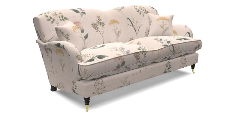 Kentwell 3 Seater 2 Hump Sofa in RHS Botanicals Henry Moon Lions Tail Teal