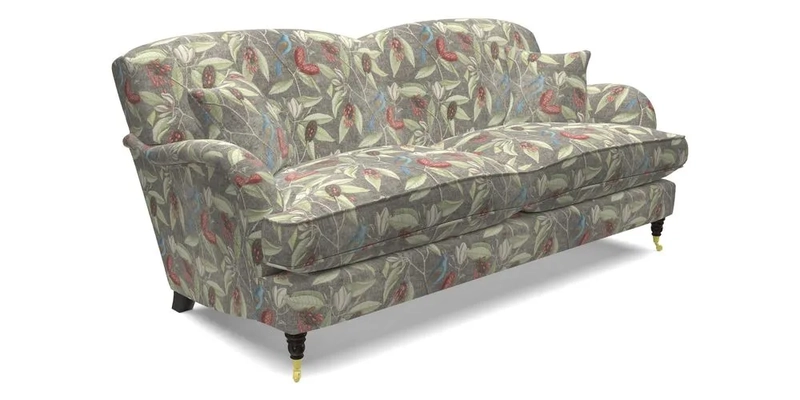 Kentwell 3 Seater 2 Hump Sofa in RHS Botanicals Henry Moon Lions Tail Teal