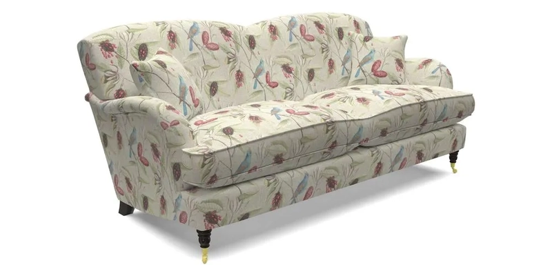 Kentwell 3 Seater 2 Hump Sofa in RHS Botanicals Henry Moon Lions Tail Teal