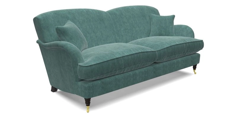 Kentwell 3 Seater 2 Hump Sofa in RHS Botanicals Henry Moon Lions Tail Teal