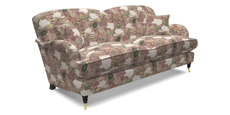 Kentwell 3 Seater 2 Hump Sofa in RHS Botanicals Henry Moon Lions Tail Teal