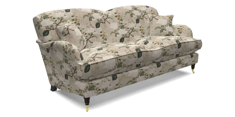 Kentwell 3 Seater 2 Hump Sofa in RHS Botanicals Henry Moon Lions Tail Teal