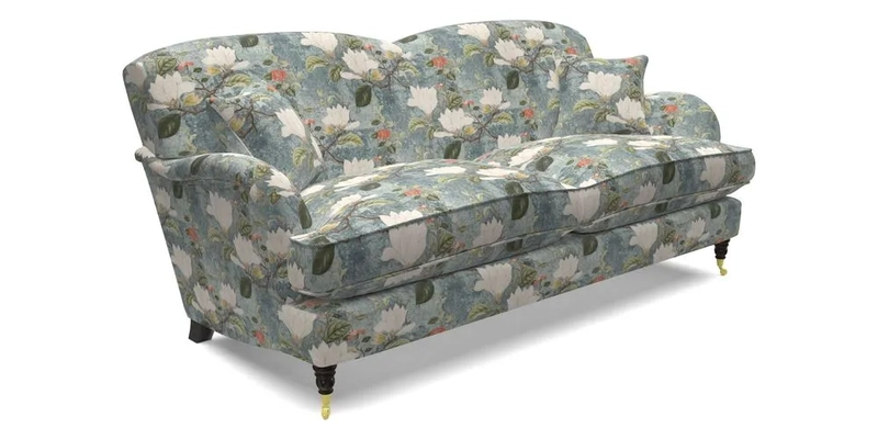Kentwell 3 Seater 2 Hump Sofa in RHS Botanicals Henry Moon Lions Tail Teal