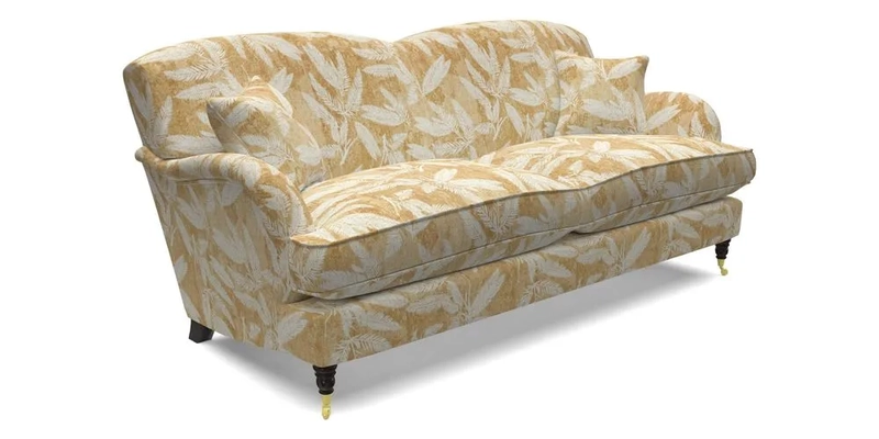 Kentwell 3 Seater 2 Hump Sofa in RHS Botanicals Henry Moon Lions Tail Teal