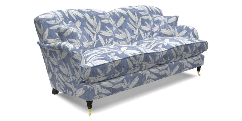 Kentwell 3 Seater 2 Hump Sofa in RHS Botanicals Henry Moon Lions Tail Teal