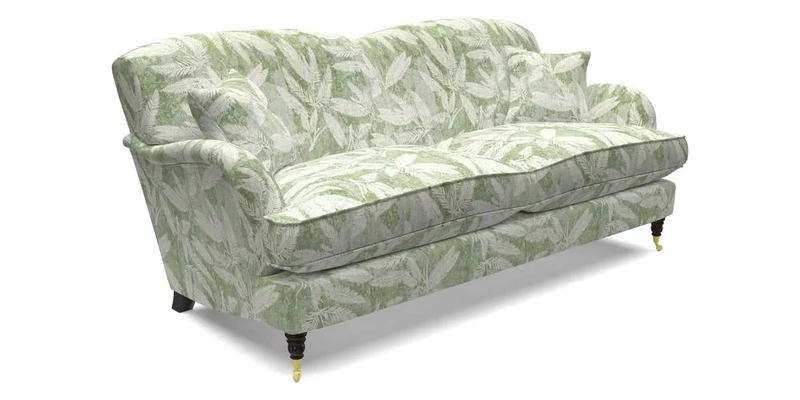 Kentwell 3 Seater 2 Hump Sofa in RHS Botanicals Henry Moon Lions Tail Teal