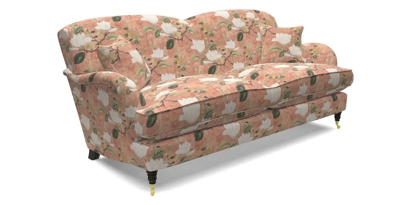 Kentwell 3 Seater 2 Hump Sofa in RHS Botanicals Henry Moon Lions Tail Teal